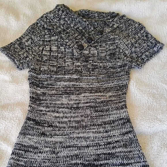 Black Gray Knit Sweater Bodycon dress - Picture 1 of 10